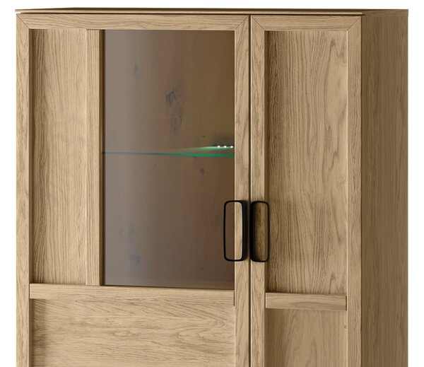 Szynaka Vitrína Limbo 15 95 cm z masívu s LED osvetlením dub Artisan