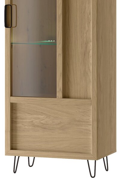 Szynaka Vitrína Limbo 11 65 cm z masívu s LED osvetlením dub Artisan
