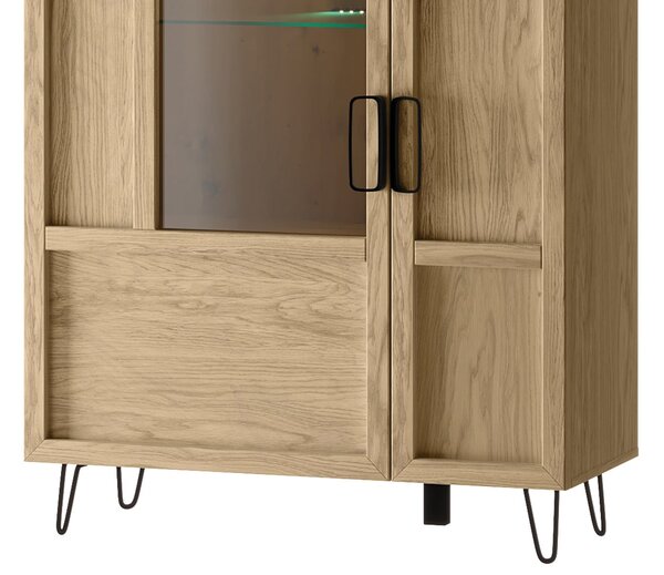 Szynaka Vitrína Limbo 15 95 cm z masívu s LED osvetlením dub Artisan