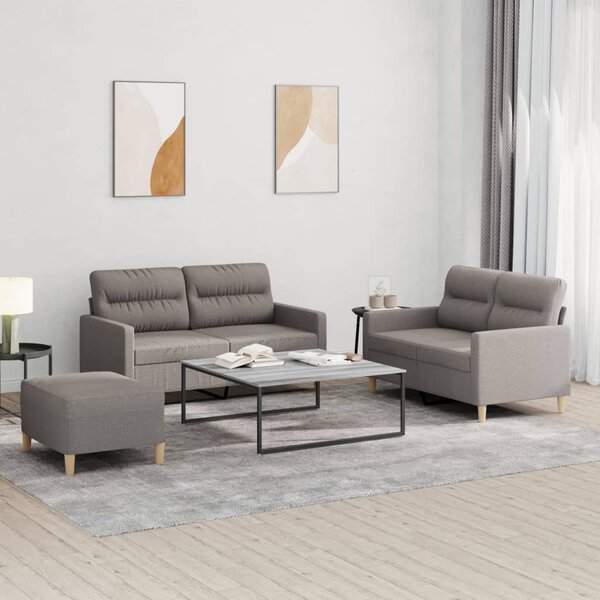 Maison Exclusive – 3-dielna sedacia súprava s vankúšmi, látka v odtieni taupe