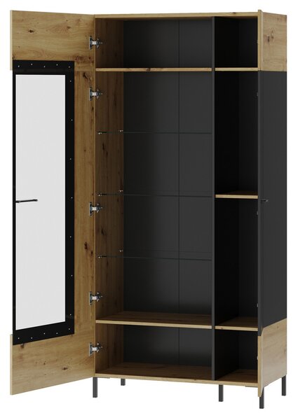 Szynaka Vitrína Lucas II 12 90 cm dub Artisan/čierna