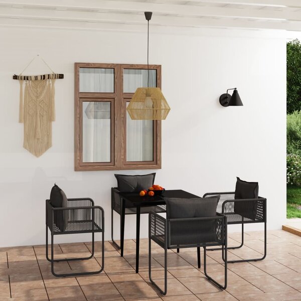 Maison Exclusive – 5-dielna záhradná jedálenská súprava, čierna