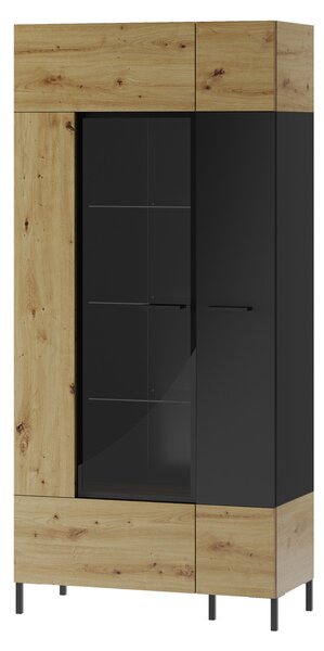 Szynaka Vitrína Lucas II 12 90 cm dub Artisan/čierna