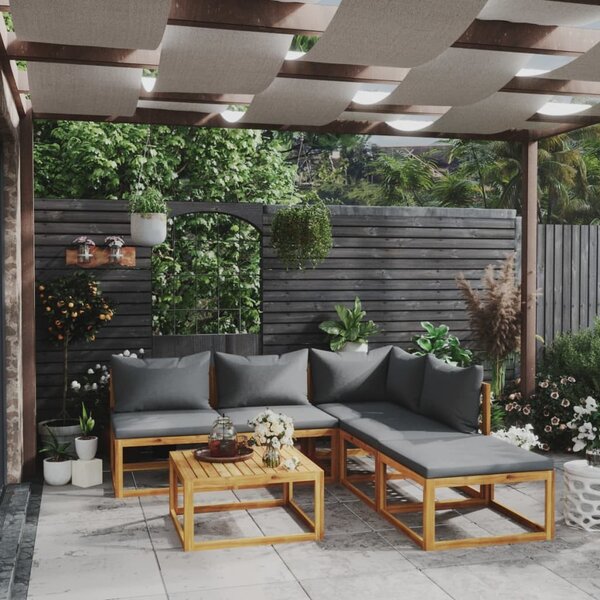 Maison Exclusive – 6-dielna záhradná súprava s poduškami z masívneho dreva akácie