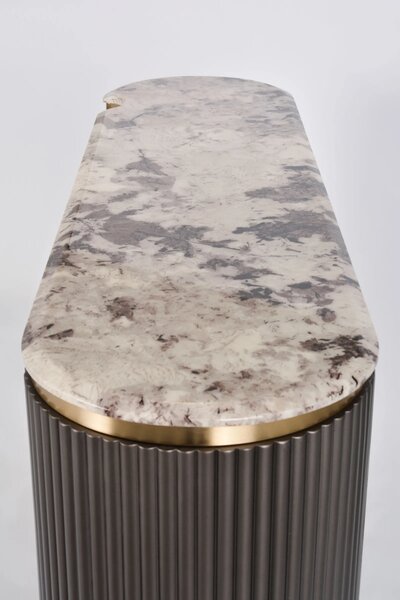 LivinHill Komoda Stilig ST917 158 cm grafit/zlatá/mramor