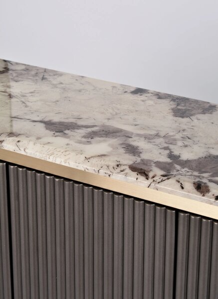 LivinHill Komoda Stilig ST917 158 cm grafit/zlatá/mramor