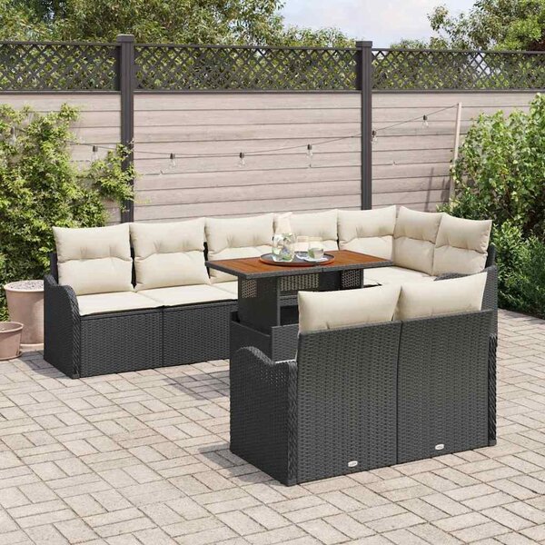 Maison Exclusive - Záhradný nábytok s úloným priestorom 9 ks ierny Poly Rattan