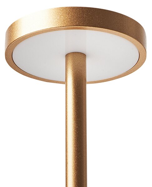 Stolná lampa zlatá železo hliník s dotykovým vypínačom nabíjanie cez USB kábel bezdrôtová moderný štýl interiér exteriér