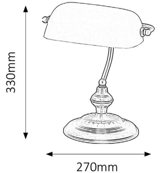 Rabalux 4038 - Stolná lampa BANK 1xE27/60W/230V
