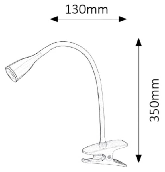 Rabalux 4196 - LED stolová lampa s klipom JEFF LED/4,5W/230V biela