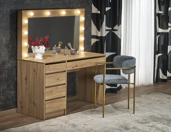HALMAR Toaletný stolík HOLLYWOOD s LED osvetlením 120 cm dub artisan