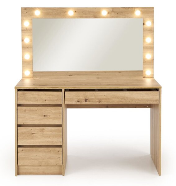 HALMAR Toaletný stolík HOLLYWOOD s LED osvetlením 120 cm dub artisan