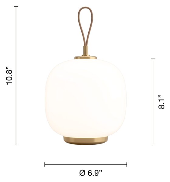 LOUIS POULSEN Prenosná lampa VL 45 Radiohus, Brass / White Opal