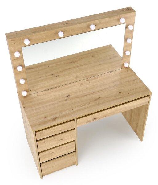 HALMAR Toaletný stolík HOLLYWOOD s LED osvetlením 120 cm dub artisan