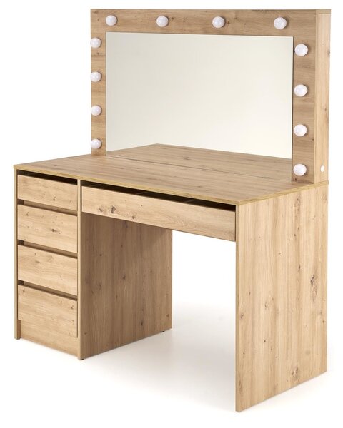 HALMAR Toaletný stolík HOLLYWOOD s LED osvetlením 120 cm dub artisan