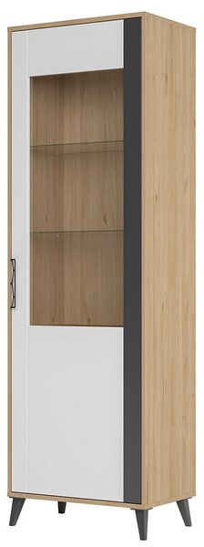 Szynaka Vitrína Moet 10 65 cm pravá orech americký Jackson/biely/grafit