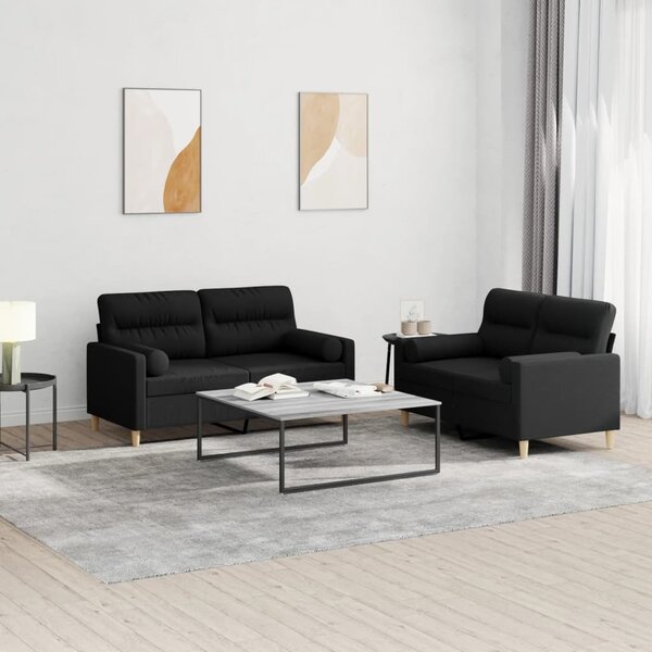 Maison Exclusive – 2-dielna sedacia súprava s vankúšmi, čierna látka