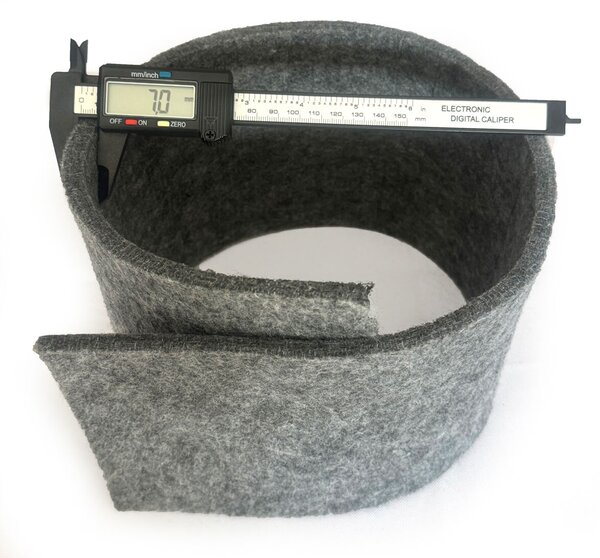 Technický filc 7 mm, farba šedá, metráž 160 cm