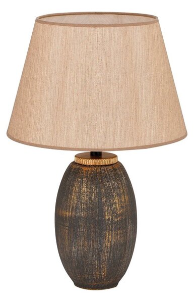 Sivá/béžová stolová lampa s textilným tienidlom (výška 46 cm) Yakamoz – Opviq lights