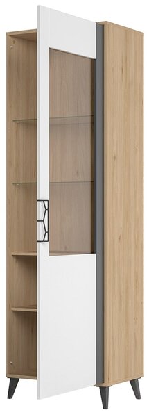 Szynaka Vitrína Moet 10 65 cm pravá orech americký Jackson/biely/grafit