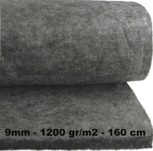 Technický filc 9 mm, farba šedá, metráž 160 cm