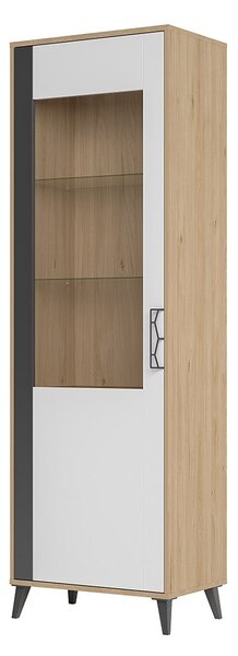 Szynaka Vitrína Moet 11 65 cm ľavá orech americký Jackson/biely/grafit