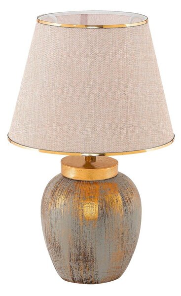 Krémovobiela/v zlatej farbe stolová lampa s textilným tienidlom (výška 47 cm) Yakamoz – Opviq lights