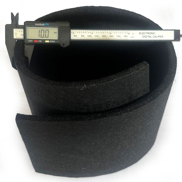 Technický filc 10 mm, farba čierna, metráž 160 cm