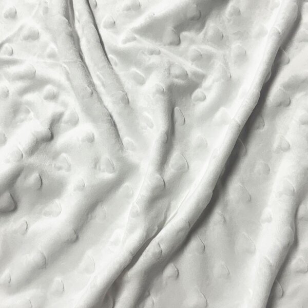 Minky srdiečka farba biela 01