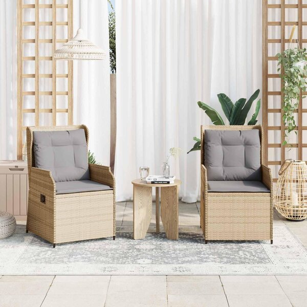 Maison Exclusive – Záhradná lavica, 2 kusy, béžová, umelý ratan