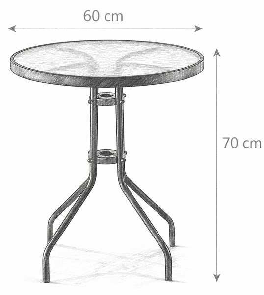 Garden Line Zahradní stůl Bistro 60 cm černý