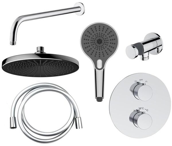 Sprchový set: termostat ERIDAN + hlavová sprcha 250mm + prísluenstvo