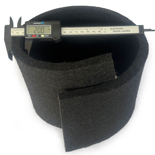 Technický filc 20 mm, farba čierna, metráž 100 cm