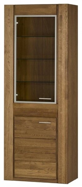 Szynaka Vitrína Velvet II 10 75 cm z masívu ľavá s LED osvetlením dub Rustikal