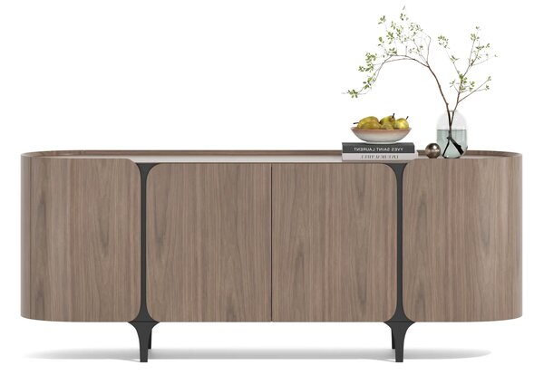 LivinHill Komoda Sileno 200 cm ořech/černá