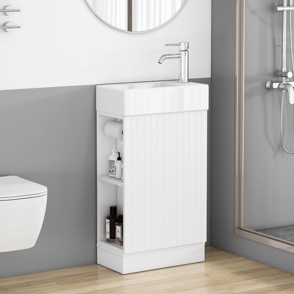 Voľne stojaca skrinka s umývadlom Houseland Ruvin 46 cm biela