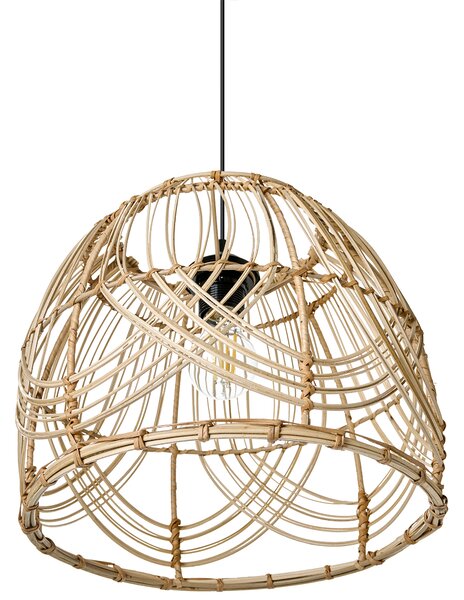 Závesná lampa prírodná ratanové tienidlo železný rám boho štýl ručná výroba osvetlenie