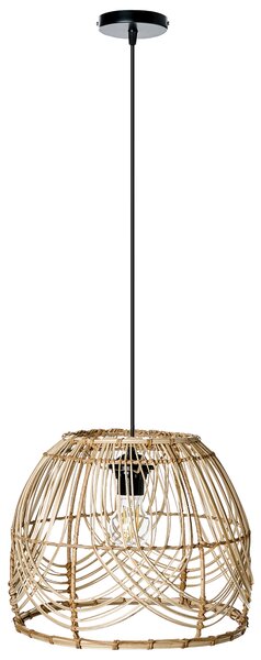 Závesná lampa prírodná ratanové tienidlo železný rám boho štýl ručná výroba osvetlenie