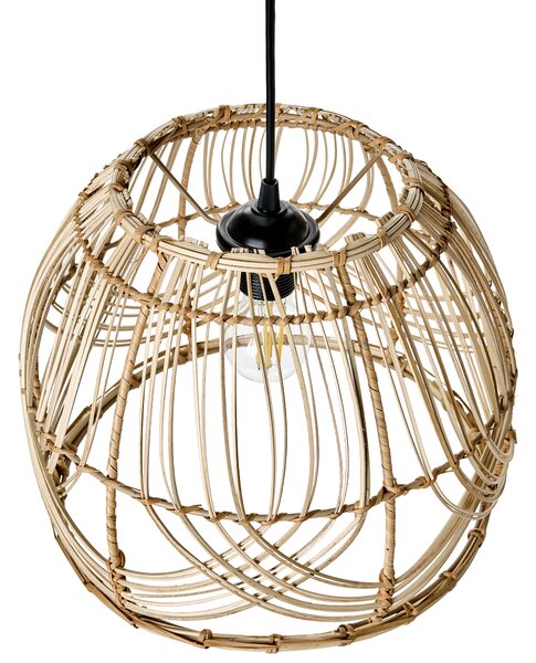 Závesná lampa prírodná ratanové tienidlo železný rám boho štýl ručná výroba osvetlenie