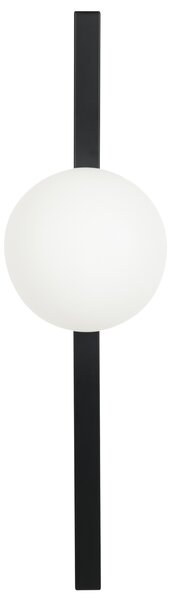 Nástenná lampa čierna kovová železná 55 cm guľaté biele tienidlo osvetlenie do spálne obývačky moderný štýl