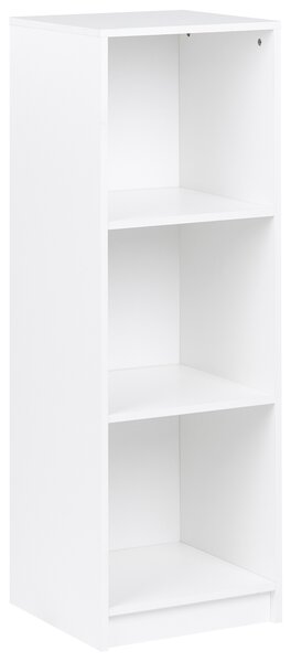 Knižnica s 3 policami biela drevotriesková doska 40 x 40 cm minimalistický štýl matná povrchová úprava regál na knihy
