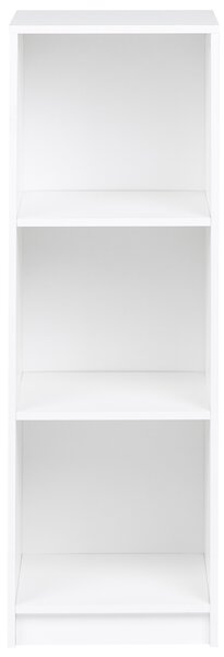 Knižnica s 3 policami biela drevotriesková doska 40 x 40 cm minimalistický štýl matná povrchová úprava regál na knihy
