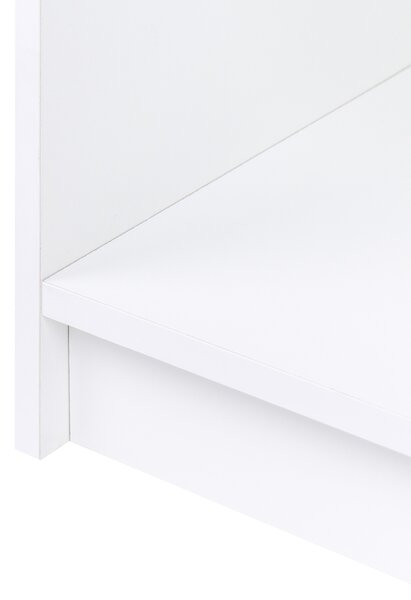 Knižnica s 3 policami biela drevotriesková doska 40 x 40 cm minimalistický štýl matná povrchová úprava regál na knihy