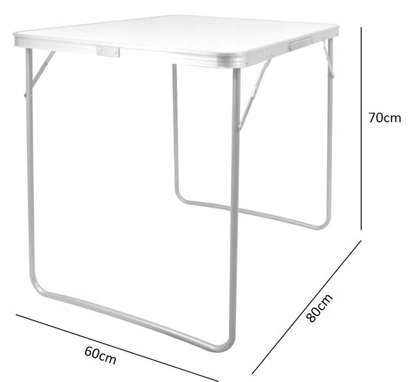 Garden Line Skládací turistický stůl LUDGE 80 cm bílý