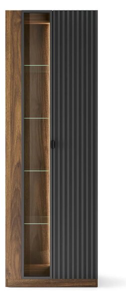 Szynaka Vitrína s LED osvětlením Radium 11 68 cm ořech Columbia/černá