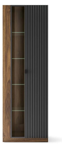 Szynaka Vitrína s LED osvětlením Radium 11 68 cm ořech Columbia/černá