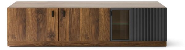 Szynaka TV stolek s LED osvětlením Radium 25 180 cm ořech Columbia/černý
