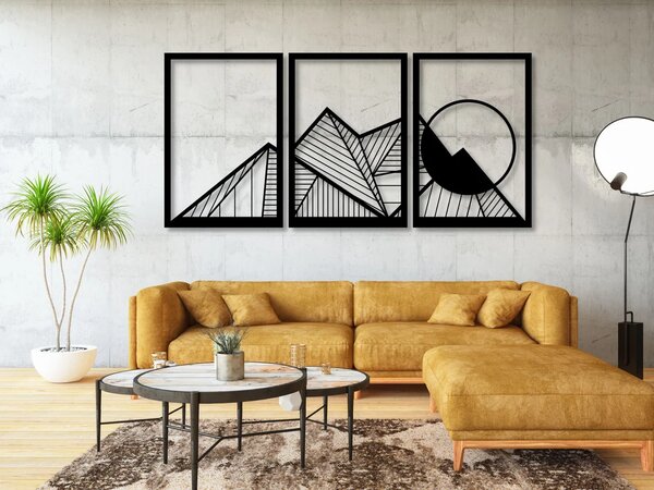 Karlsdesign.sk - Drevený obraz na stenu - Geometric Mountain - 80x40