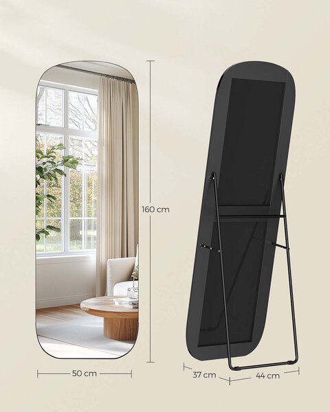 SONGMICS Voľne stojace zrkadlo Bleer 160 cm čierne