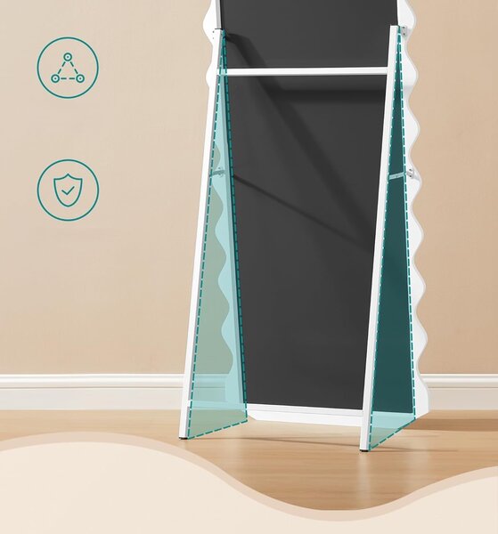 SONGMICS Voľne stojace zrkadlo Standy 160 cm biele